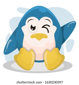 CUTE PENGUIN MASCOT CARTOON VECTOR