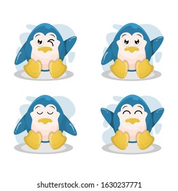 CUTE PENGUIN MASCOT CARTOON VECTOR