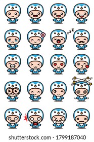 cute penguin mascot set design