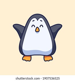 Cute Penguin for mascot stickers cartoon vector illustration