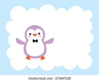 cute penguin message