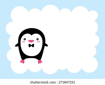cute penguin message