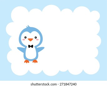 cute penguin message