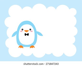 cute penguin message