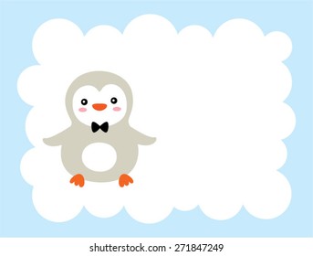 cute penguin message