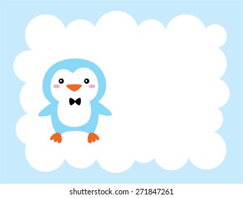 cute penguin message