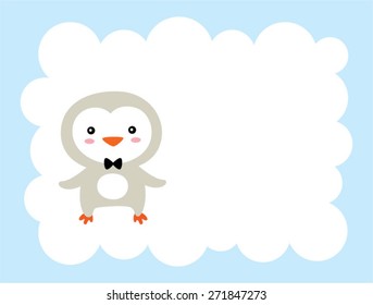 cute penguin message