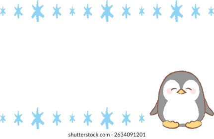 Cute penguin message card illustration