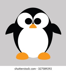 Cute Penguin On Black Background Stock Vector (Royalty Free) 327589292 ...