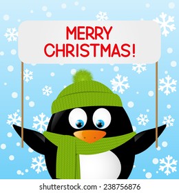 Cute penguin with paper plate