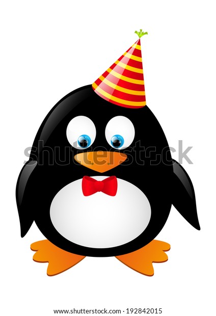 Cute Penguin Party Hat Stock Vector (Royalty Free) 192842015 | Shutterstock