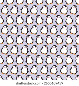 Cute penguin pattern on light background