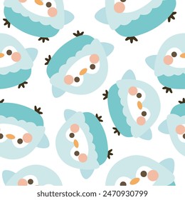 Cute Penguin Pattern, seamless vector illustration background