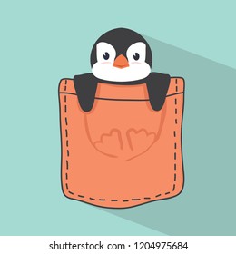 Cute Penguin in pocket