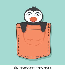 Cute Penguin  in pocket