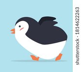 Cute Penguin run cartoon vector