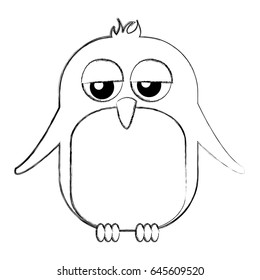 cute penguin sad kawaii character