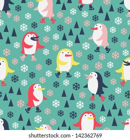 cute penguin seamless pattern