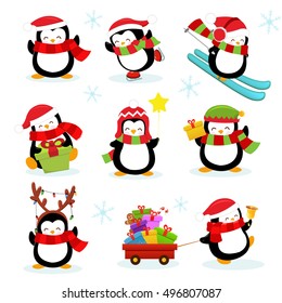 Cute Penguin Set Stock Vector (Royalty Free) 496807087 | Shutterstock