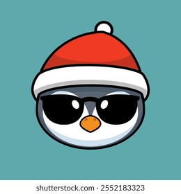 A cute Penguin with shades. Isolated Vector Illustration