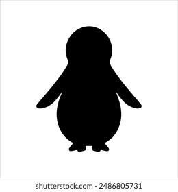 Cute penguin silhouette on white background. Penguin icon sign vector illustration design.