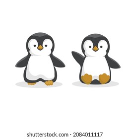 cute penguin silhouette vector design illustration