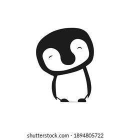 Cute penguin silhouette vector illustration