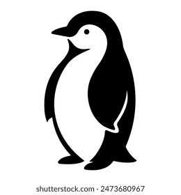 Cute Penguin silhouette. Vector illustration