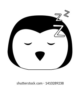 Cute penguin sleeping animal cartoon  vector illustration graphic design