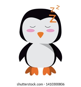 Cute penguin sleeping animal cartoon vector illustration graphic design