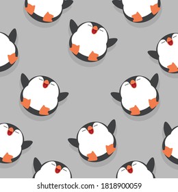 Cute penguin sleeping Cartoon seamless pattern