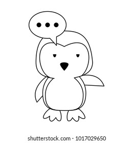 Cute penguin with speakbox cartoon