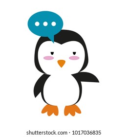 Cute penguin with speakbox cartoon