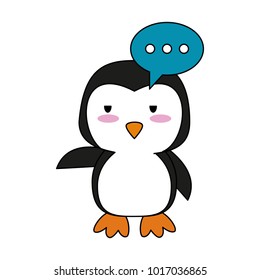 Cute penguin with speakbox cartoon