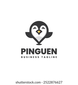 cute penguin spot logo vector