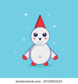 Lindo pingüino de pie Vector de dibujos animados Ilustración plana.