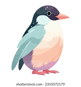 Cute penguin standing, isolated icon