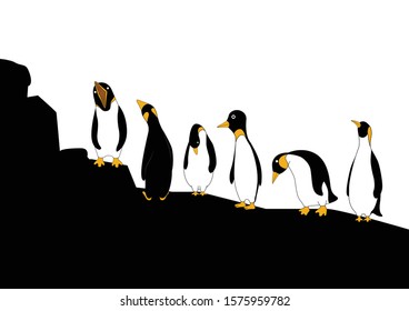 Cute penguin standing on Glaciers, Antarctica background, Arctic animals of North pole Arctic
