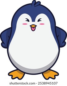 Cute Penguin Is Sticking Out its Tongue Illustration