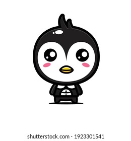 cute penguin strong and muscular