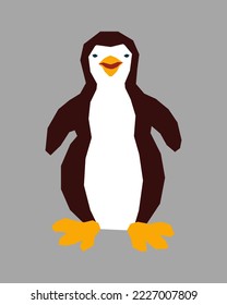 Pingüino lindo. Carácter estilizado de un pájaro antártico. Ilustración vectorial.