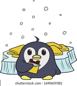 cute penguin and sweets chibi vector