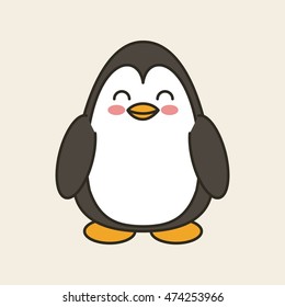 cute penguin tender isolated icon vector illustration design