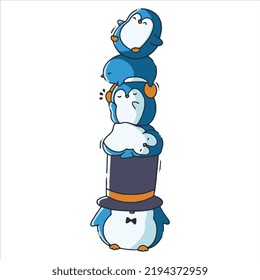Cute Penguin T-Shirt Vectordesign
