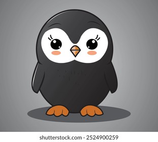 Diseño lindo del icono del diseño del Arte vectorial del pingüino 
