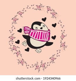 cute penguin vector art desing