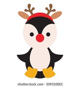 Cute penguin vector cartoon illustration