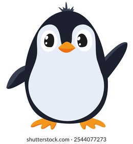 Cute Penguin Vector Illustration. Adorable Character Design for Winter and Holiday Projects