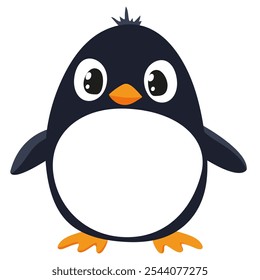 Cute Penguin Vector Illustration. Adorable Character Design for Winter and Holiday Projects