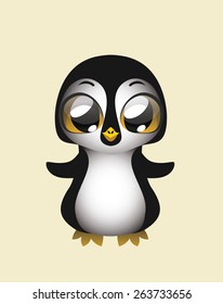 Cute penguin vector illustration art